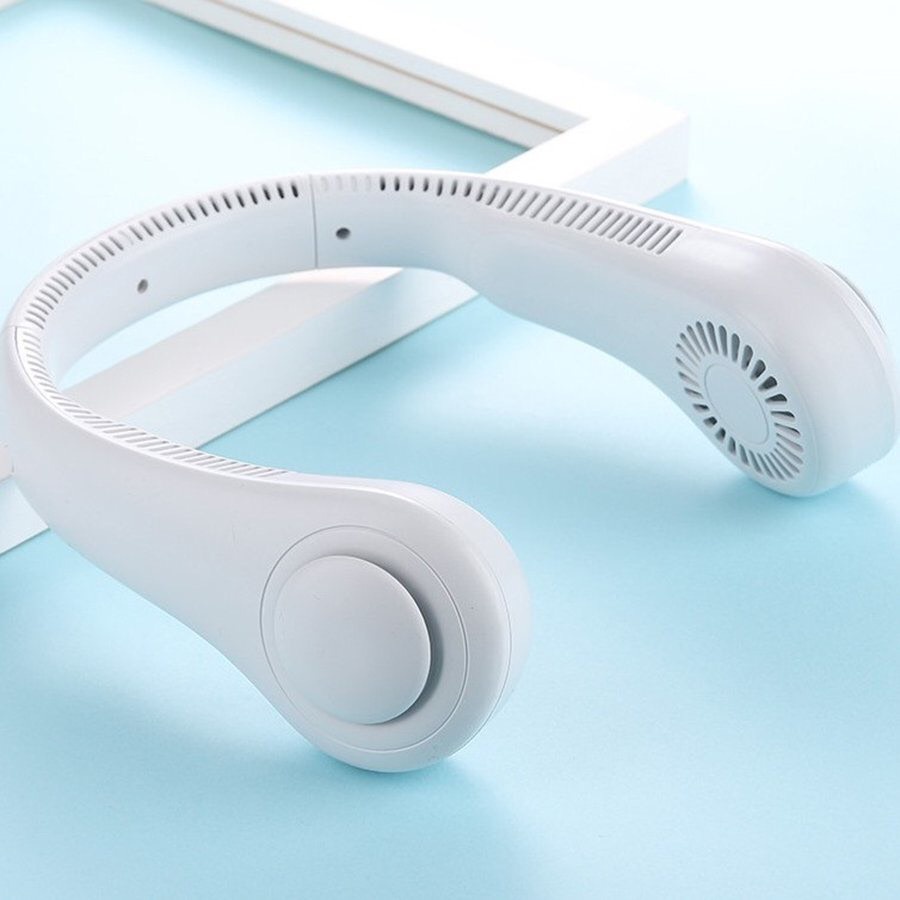 [ BH_6 THÁNG ] Quạt Đeo Cổ USB Mini Tích Điện Không Cánh Tiện Lợi, Gió Mạnh Cực Mát Cho Mùa Hè.