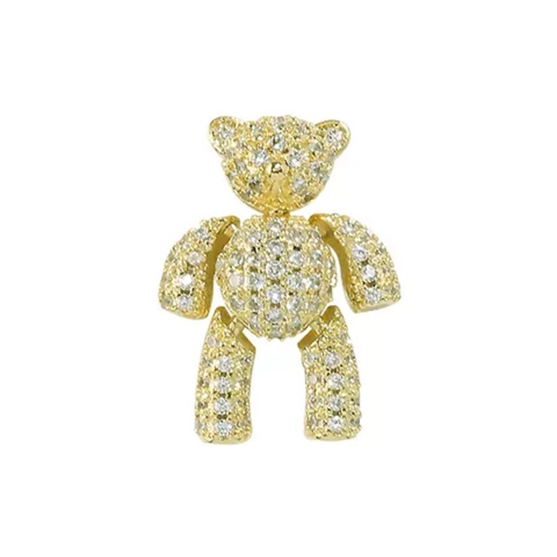 Charm gấu chuyển động dùng để trang trí đính móng tay chân