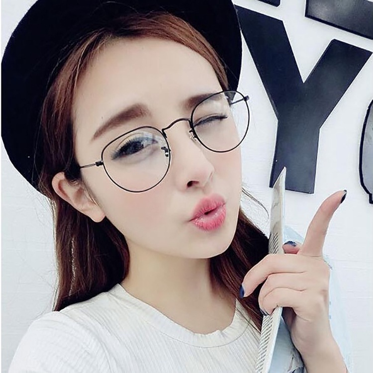 Gọng kính kim loại nam nữ VIENDO mắt tròn chống ánh sáng xanh thời trang