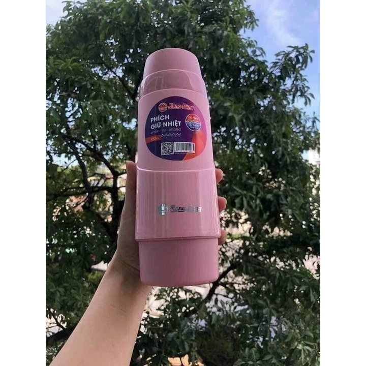 Phích nước mini rạng đông công nghệ ủ ấm giữ nhiệt nóng lên đến 12h và giữ lạnh lên đến 24h dung tích 450ml