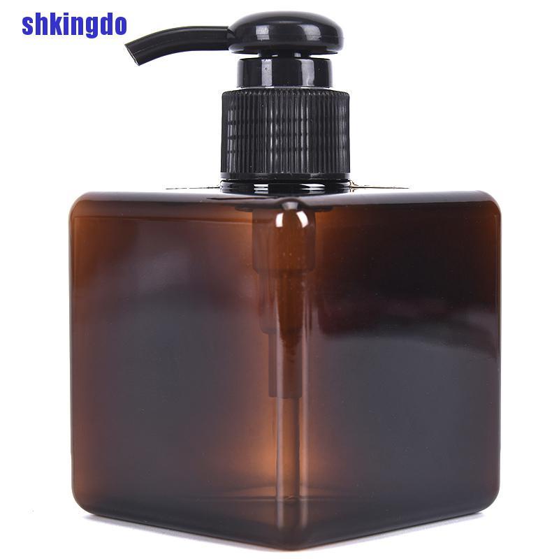 Bình Nhựa Rỗng Hình Vuông 250ml Đựng Dầu Gội / Sữa Tắm Tiện Dụng