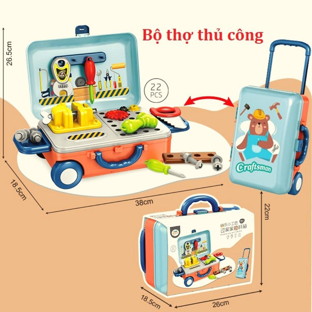 Đồ Chơi Bác Sỹ, Trang Điểm, Nấu Ăn, Kỹ Thuật - Bộ đồ chơi Vali Xách Tay Cho Bé - Alokids TB