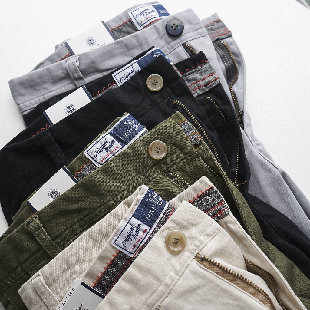 Quần short kaki nam Dusty Tailor chính hãng, quần lửng nam phối lưng tinh tế, form trên gối, vải cotton co giãn 4 chiều