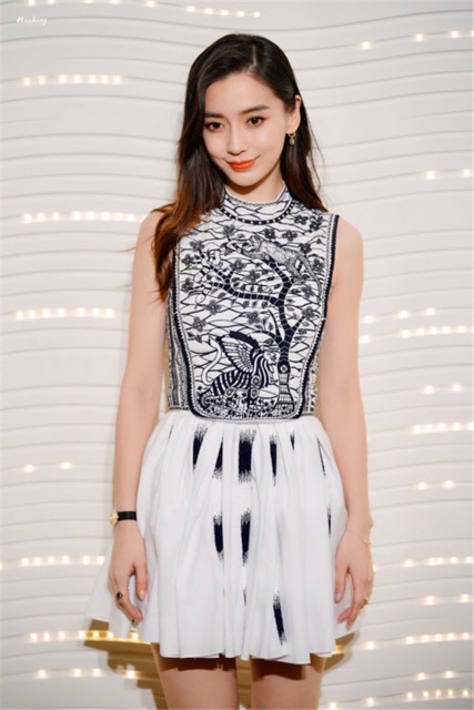 Đầm ren dáng xoè hoạ tiết thiết kế AngelaBaby