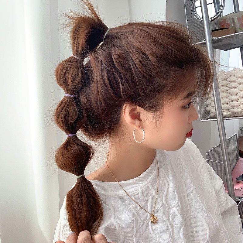 Dây thun cột tóc hộp nhiều màu sắc dễ thương siêu co giãn đàn hồi TIMSTORE
