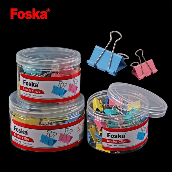 Kẹp bướm nhiều màu Foska 801-D  51mm, 41mm, 32mm, 25mm,19mm,15mm