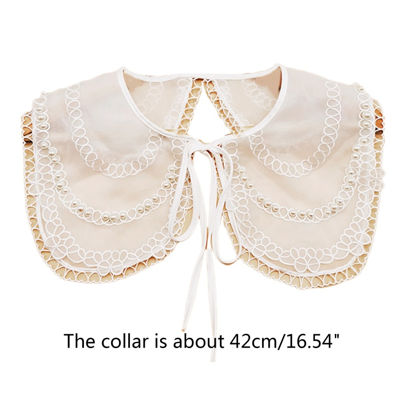 Cổ Áo Giả Thêu Họa Tiết Rỗng Có Thể Tháo Rời Cho Nữ