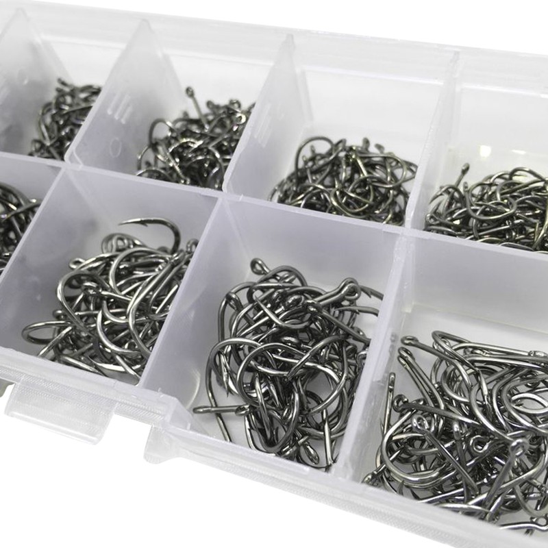 Hộp 500 Lưỡi Câu Cá # 3~12 Chất Liệu Thép Carbon