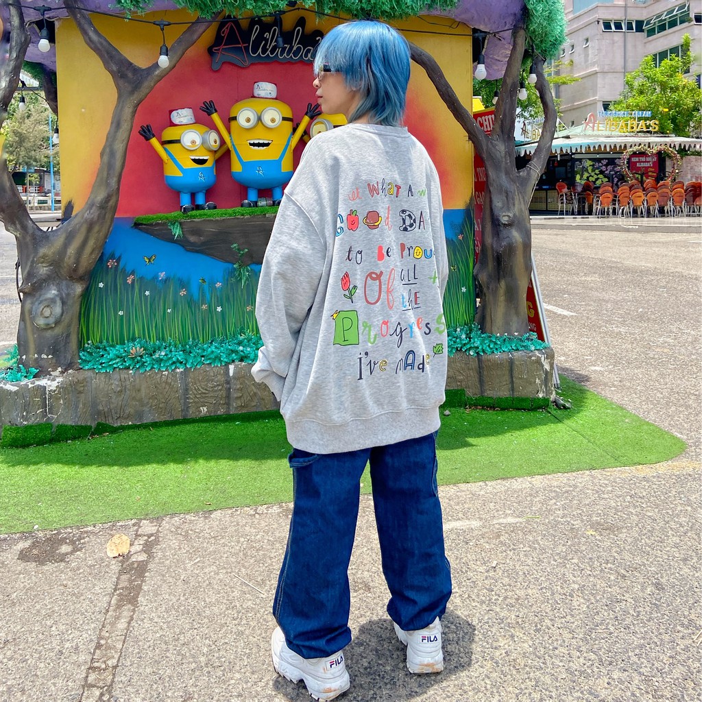 Áo Sweatshirt nỉ tay dài What A Good Day (Tặng kèm túi Tote)