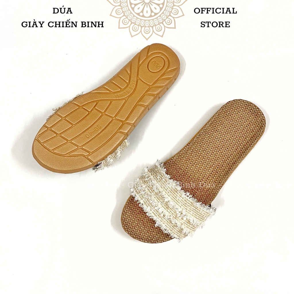 Dép Cói Quai Ngang Làm Thủ Công Dây Tuyết Vintage, Dép Đi Biển, Dép Mang Trong Nhà, Dép Văn Phòng, Dép Nữ COI106