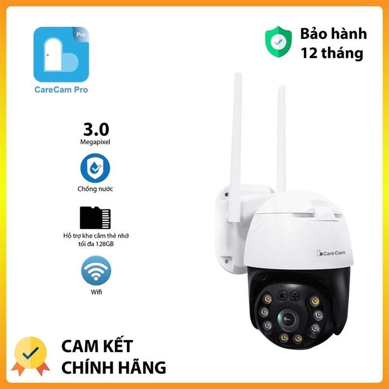 CAMERA Carecam Xoay 360 Ngoài Trời Trong Nhà . Cao Cấp FHD Sắc Nét Hồng Ngoại Ban Đêm Có Màu Hỗ Trợ Wifi IP Từ Xa | BigBuy360 - bigbuy360.vn