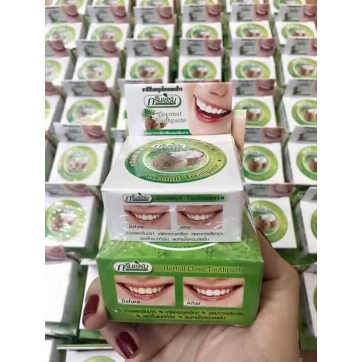 Kem tẩy trắng răng Green Herb 25gr Thái Lan