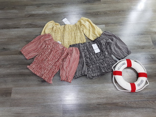 Áo kiểu BSK dập chun phần thân, tay bồng