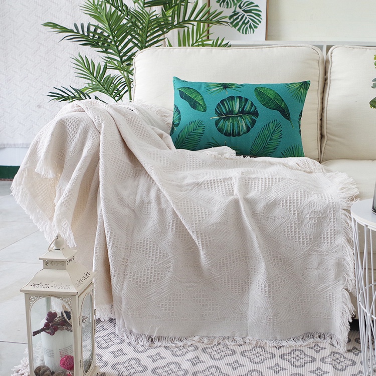 [ CÓ SIZE LỚN ] Khăn Thảm Phủ Sofa TÔNG TRẮNG ĐEN chống bụi bẩn, Mền đắp thư giãn, Thảm Sofa Phòng Khách SBK101