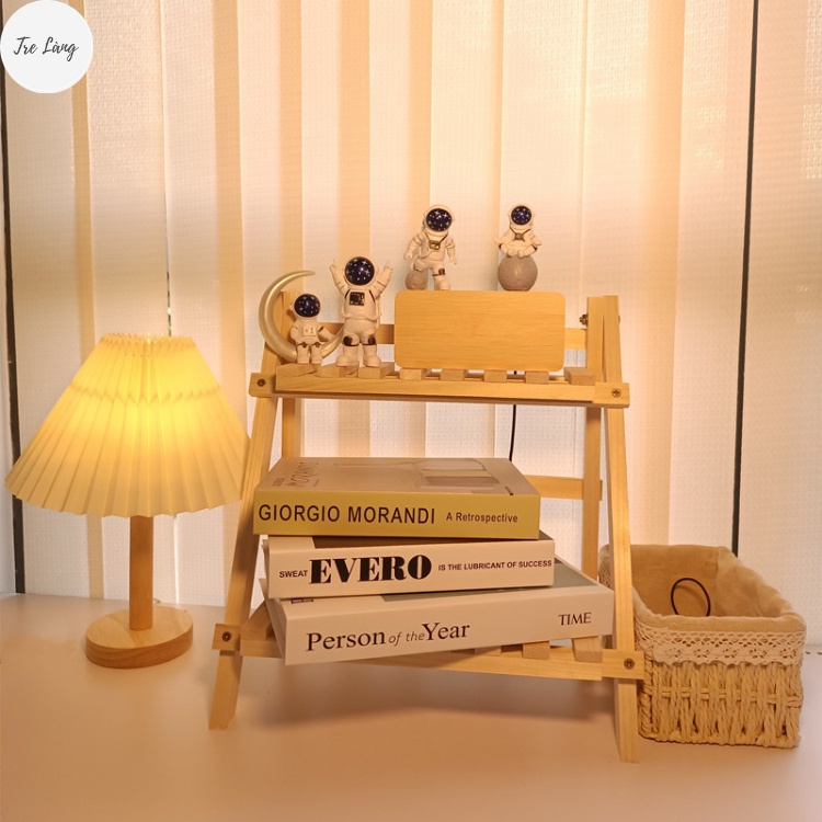 Kệ gỗ để bàn 2 tầng mini nhỏ gọn tiện dụng