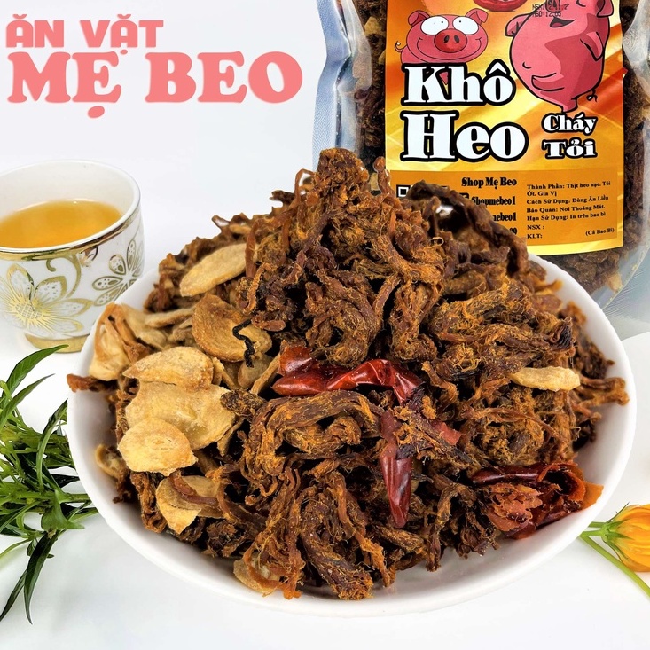 500Gr Khô Heo Cháy Tỏi Ăn Vặt Shop Mẹ Beo