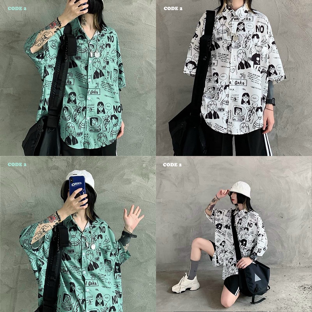 Áo Sơ Mi Nam Nữ Đẹp Tay Ngắn Form Rộng Kiểu Hàn Quốc Unisex IN 3D  - BB REAL