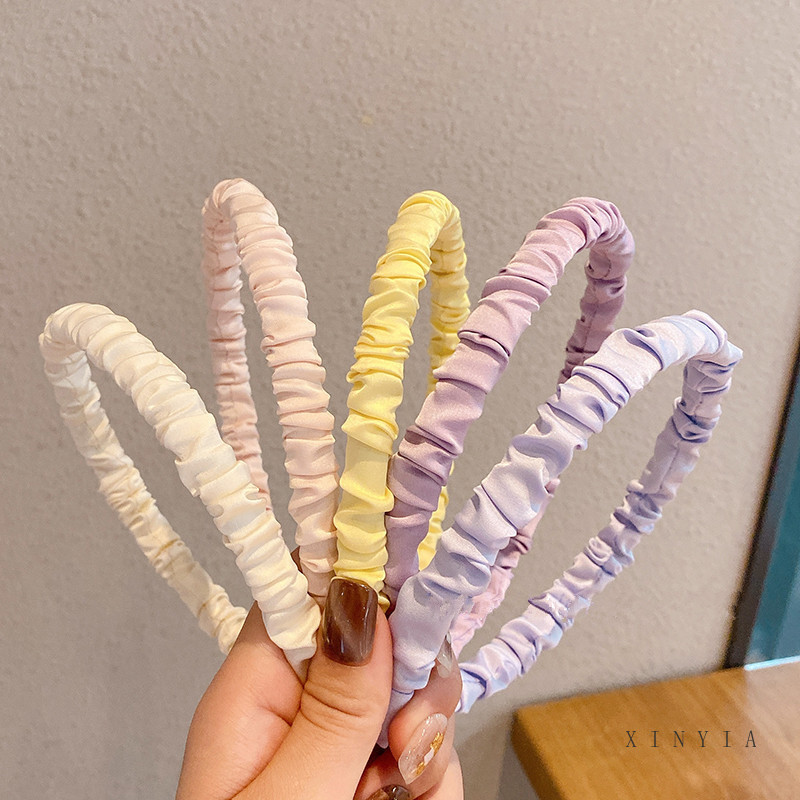 Bờm tóc vải bản to phong cách vintage hàn quốc nhiều màu