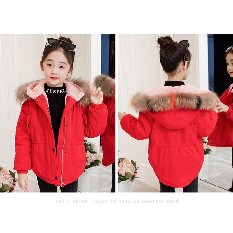 Sẵn hàng- áo PARKA lót lông siêu ấm bé gái hàng quảng châu