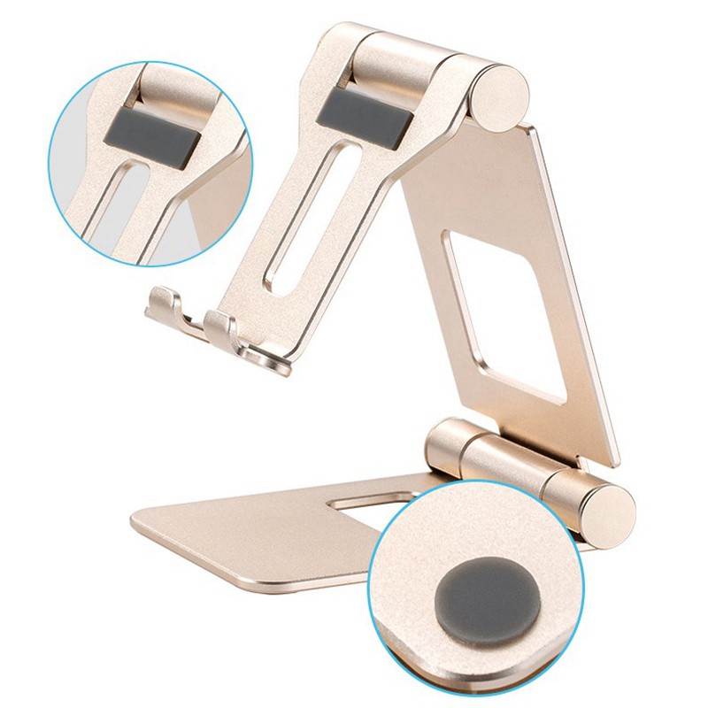 Tablet PC Stand Double Folding Stand Adjustable Desktop Stand Aluminum Alloy Tablet Suitable for iPad Mini / iPad Air