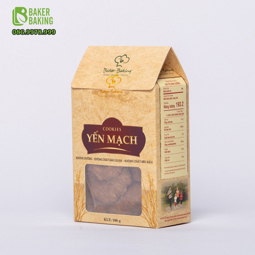 Bánh ăn kiêng giảm cân, Bánh Quy yến mạch, không đường phù hợp cho người ăn theo chế độ healthy, Hộp dùng thử 100g