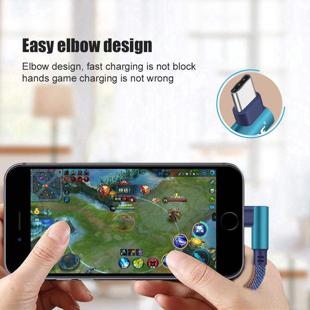 Cáp sạc nhanh Type-C MicroUSB 90 độ dài 1m cho Android Tiện Dụng