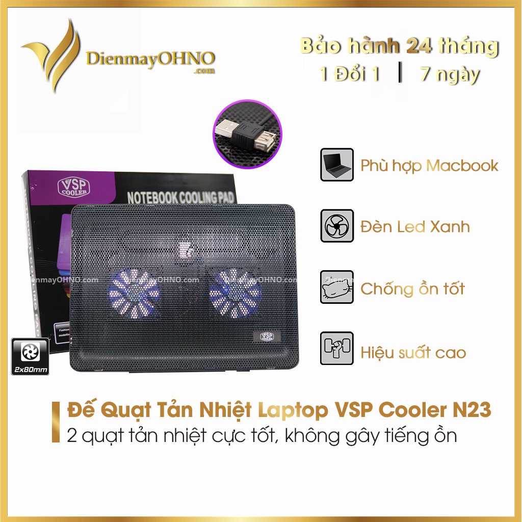 Đế Quạt Tản Nhiệt Laptop Gaming Cooler Master N23 2 FAN Chính Hãng Quạt Đế Tản Nhiệt Lap Top – OHNO Việt Nam