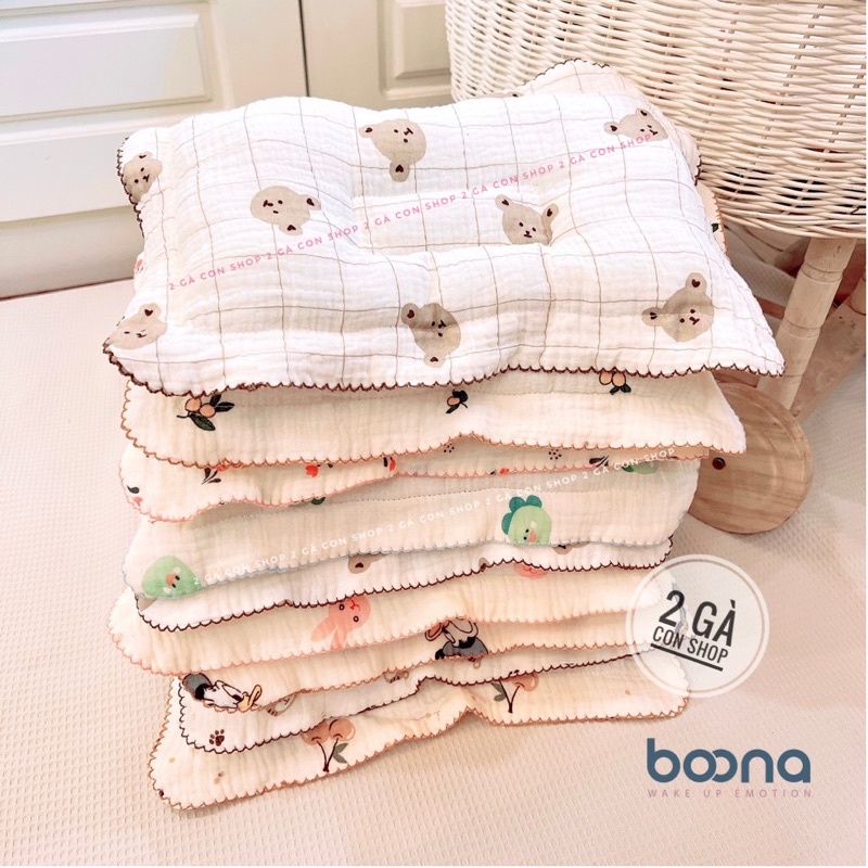 Gối lõm xô sơ sinh Muslin Boona