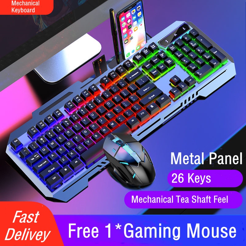 Bộ bàn phím và chuột chơi game RGB SK500 màu dạ quang