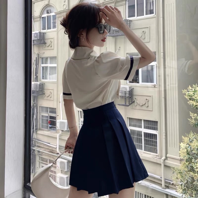 Set Áo Nữ Thuỷ Thủ + Chân Váy Xếp Ly