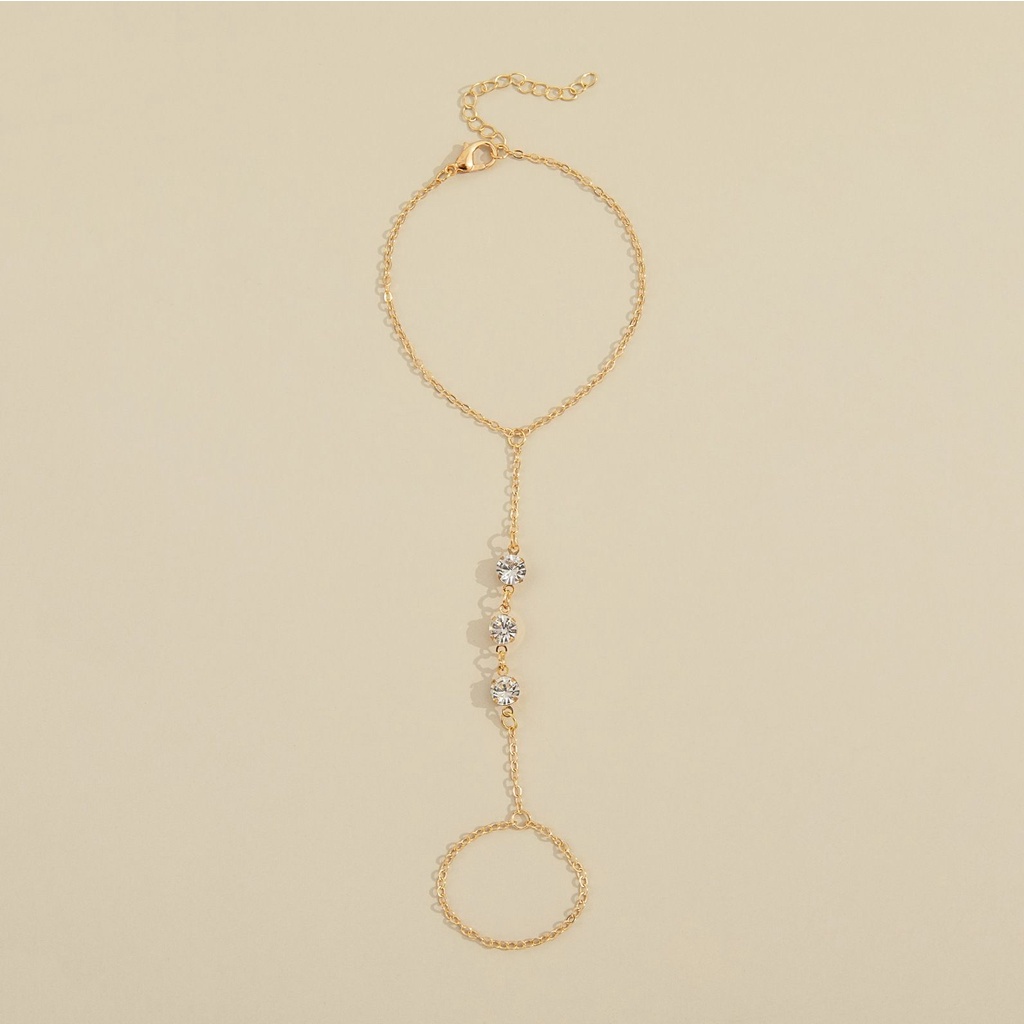 Vòng tay kèm nhẫn thiết kế đơn giản phong cách Hàn Quốc thời trang cho nữ