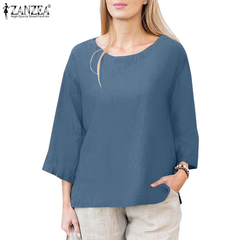 Zanzea Áo Cánh Nữ Tay 3 / 4 Trễ Vai Xẻ Tà Thời Trang