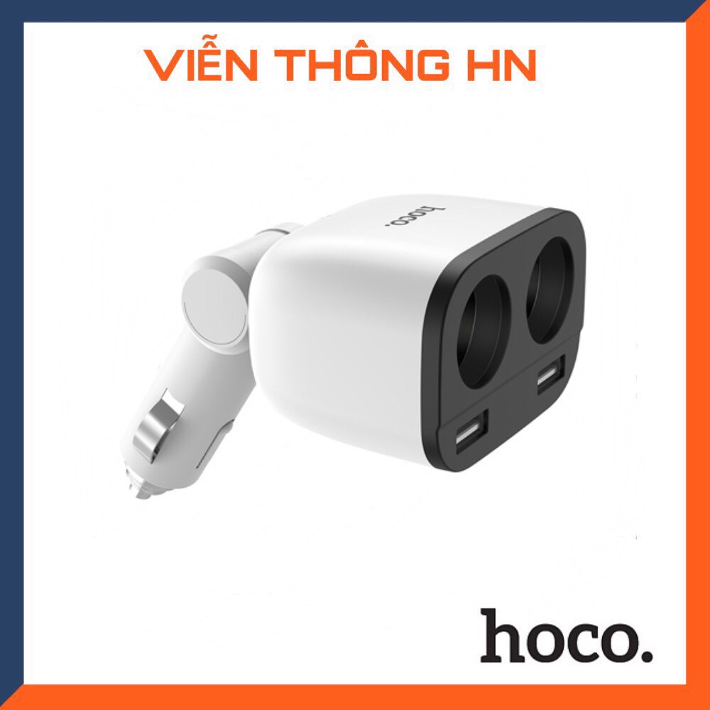 Tẩu sạc xe hơi 4 cổng sạc 2.4A Hoco Z28 - củ sạc cốc sạc nhanh trên ô tô - vienthonghn