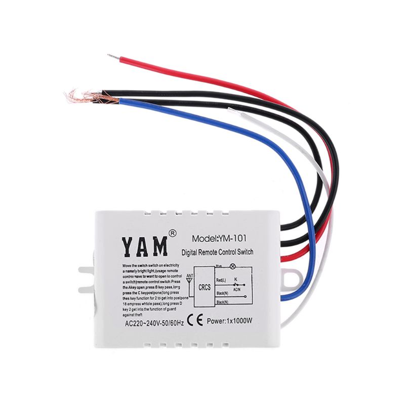 Bộ điều khiển từ xa không dây 220V và công tắc bật/ tắt chuyển mạch dùng cho đèn tường máy phát