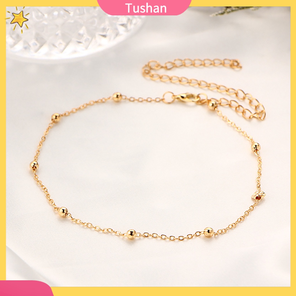 TUSH_Women's Fashion Beaded Chain Choker Satellite Chain Minimal Delicate Necklace