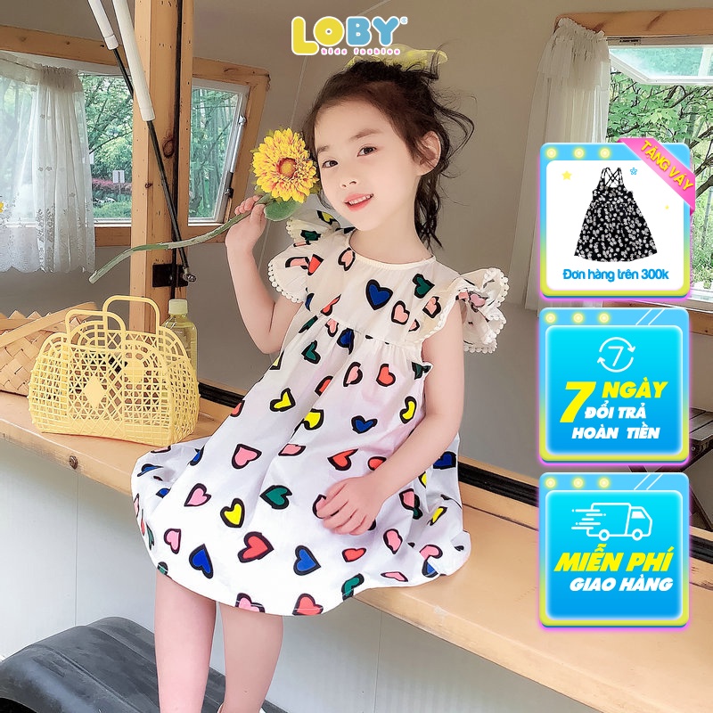 Váy xòe bé gái LOBY được tặng túi chuồn chuồn V0401021 (3 tháng - 3 tuổi)