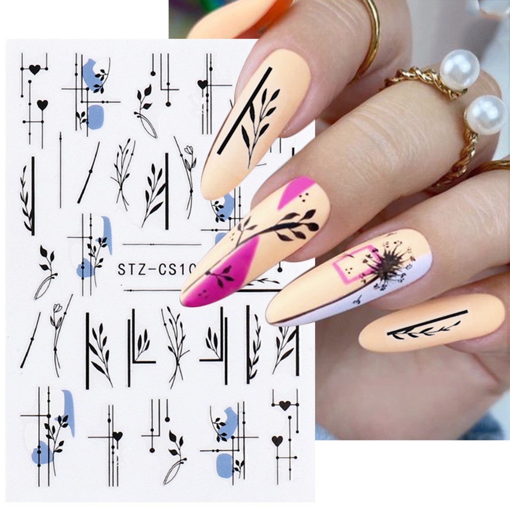 Nhãn Dán Móng Tay Lò Xo 2022 Kiểu Graffiti Mặt Cười Phong Cách Anh Quốc Họa Tiết Ngọn Lửa Trái Cây Graffiti 3D Mới