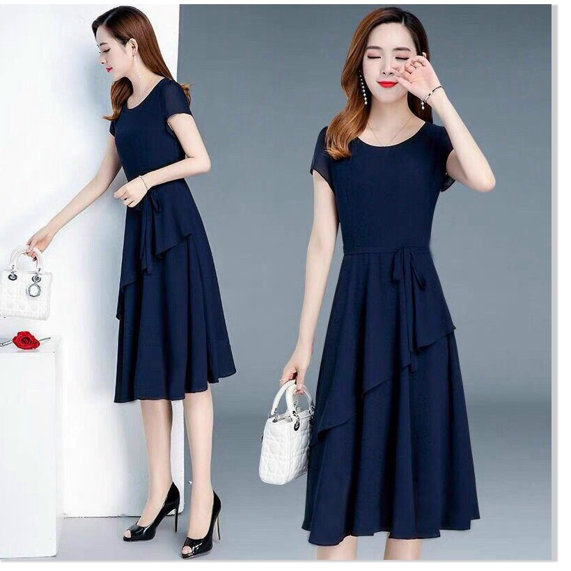 ĐẦM VOAN CHIFFON CÓ LỚP LÓT,THIẾT KẾ HỌA TIẾT TRƠN NHƯNG KHÔNG KÉM PHẦN SANG TRỌNG  THỜI TRANG KME.STORE