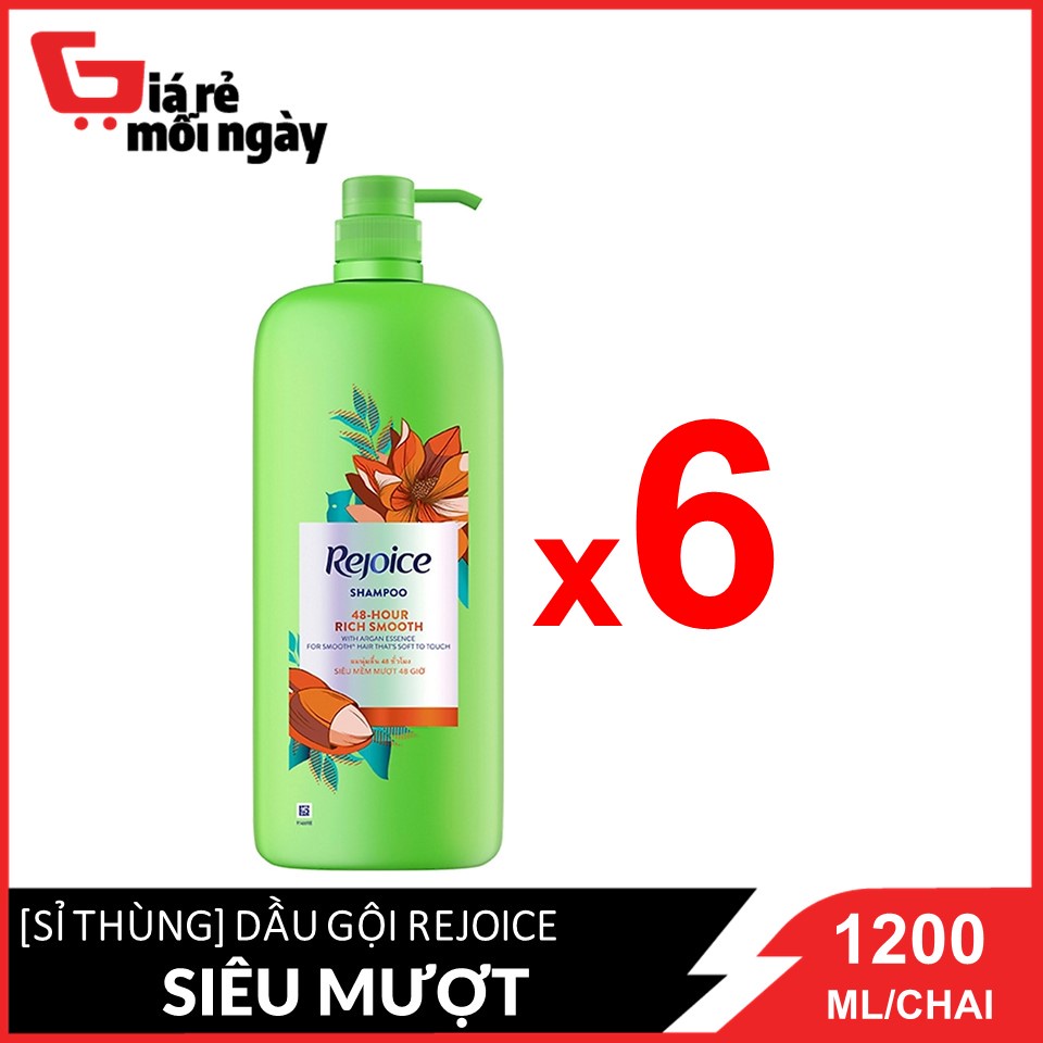 [Giá sỉ] Nguyên thùng Dầu gội Rejoice Siêu mượt 1200mlx6