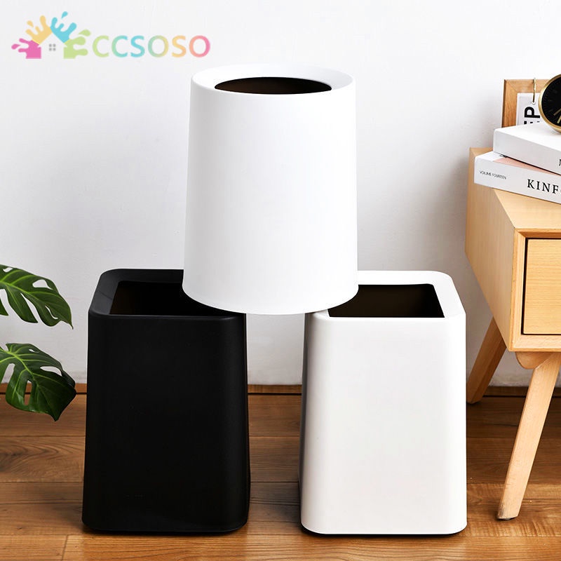 Thùng Rác Hai Tầng Hình Trụ Thiết Kế Đơn Giản Sáng Tạo Phong Cách Bắc Âu Cho Phòng Khách/Phòng Ngủ/Phòng Tắm/Văn Phòng
