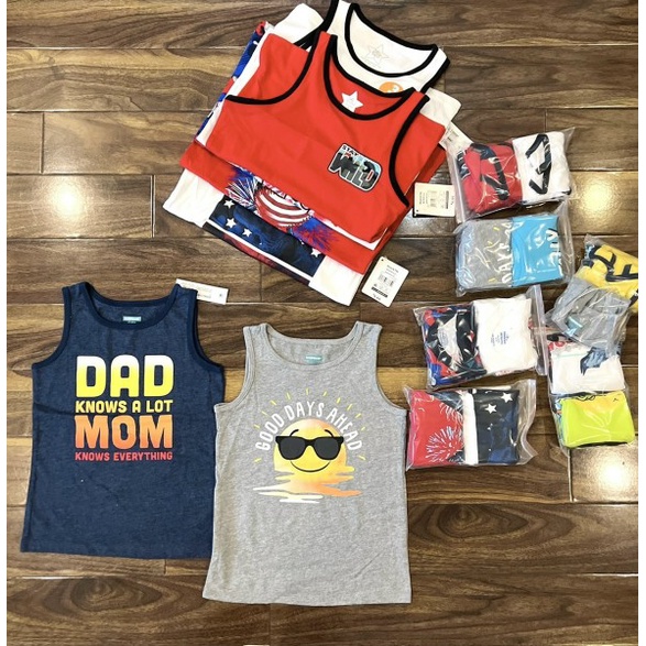 Áo ba lỗ bé trai xuất dư Garanimals 8-20kg Áo thun sát nách cho bé trai 1-5 tuổi - ATL