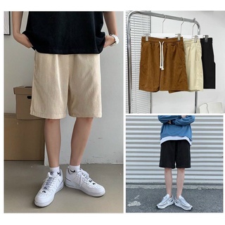 Quần short trơn basic nam nữ chât nhung mềm mịn có dây rút túi sau unisex