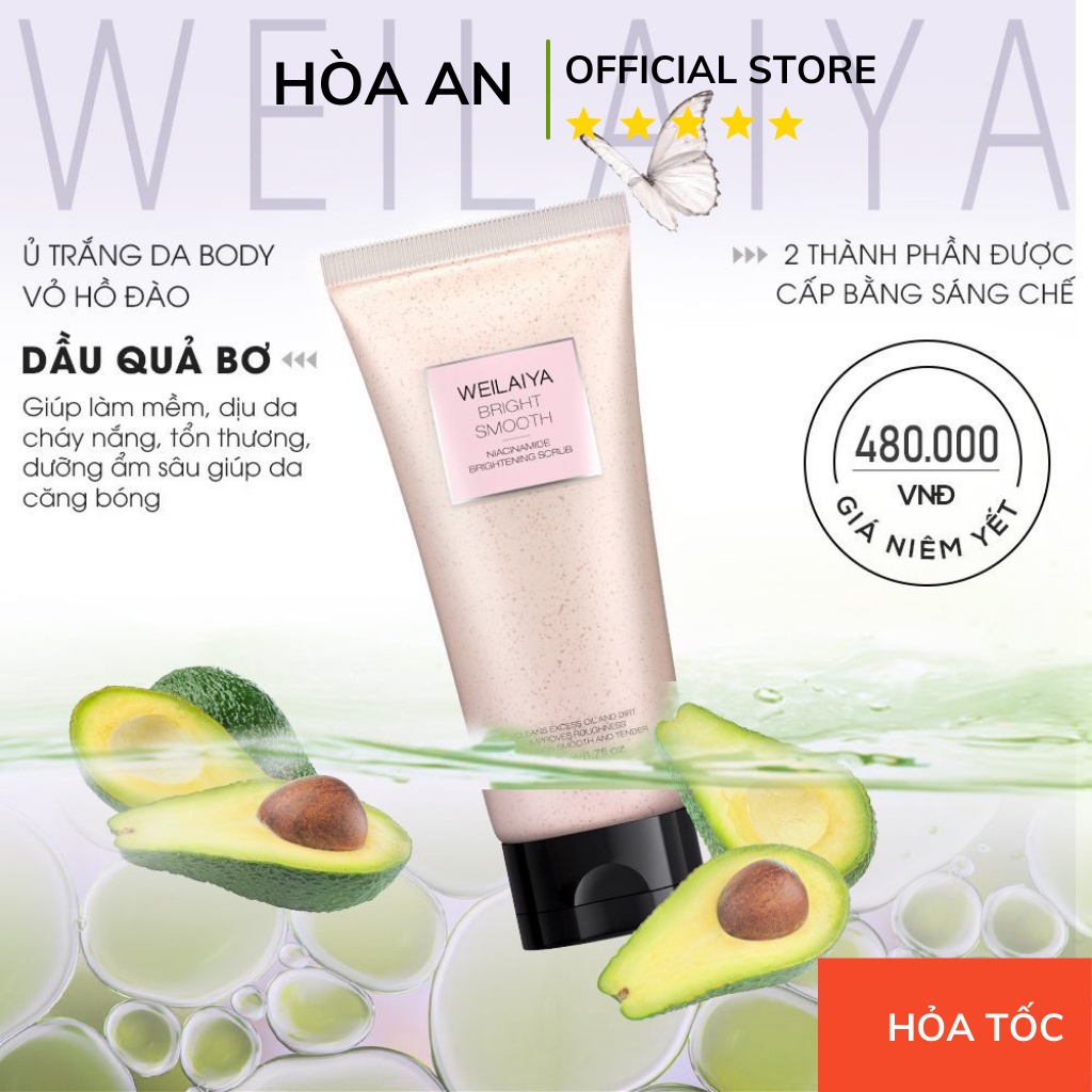 Ủ Trắng Da Body Vỏ Hồ Đào Weilaiya 200ml