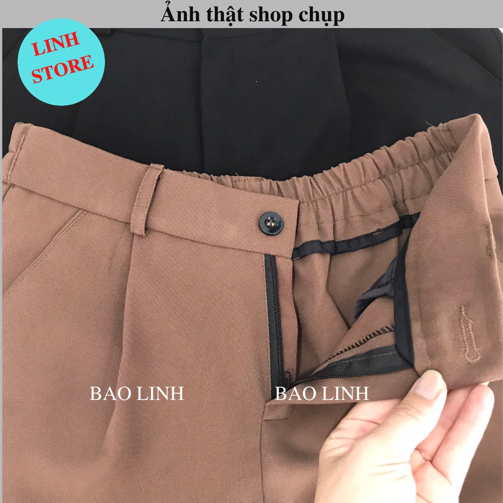 Quần Đùi Ống Rộng Nữ LINH STORE Bigsize Cạp Chun Lưng Cao Khóa Thật Mặc Đi Chơi M051