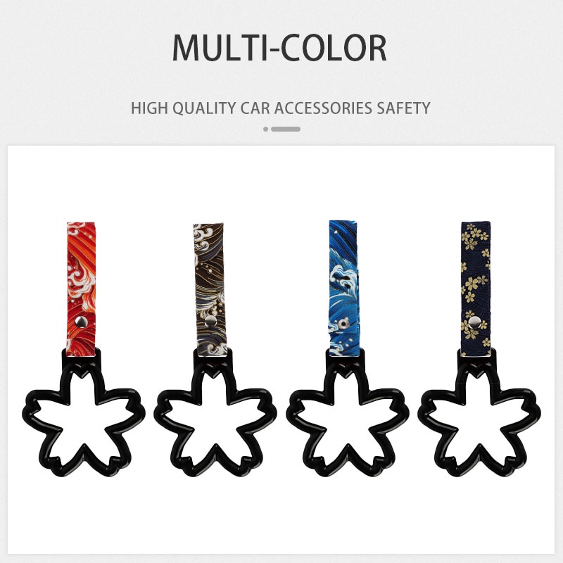 JDM Sakura Ô Tô vòng đệm cảnh báo Kiểu Nhật Bản Tsurikawa Xe Hơi Roof Handle Strap Charm 1chiếc Thông Dụng vòng kéo xe trang trí phụ kiện ô tô