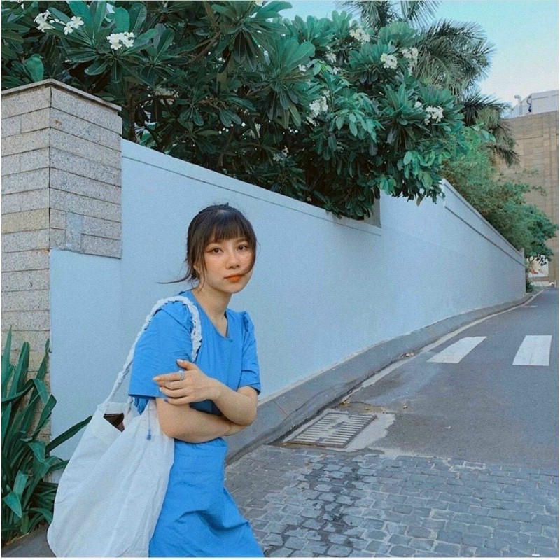 ĐẦM MiDI XANH KHOÉT LƯNG