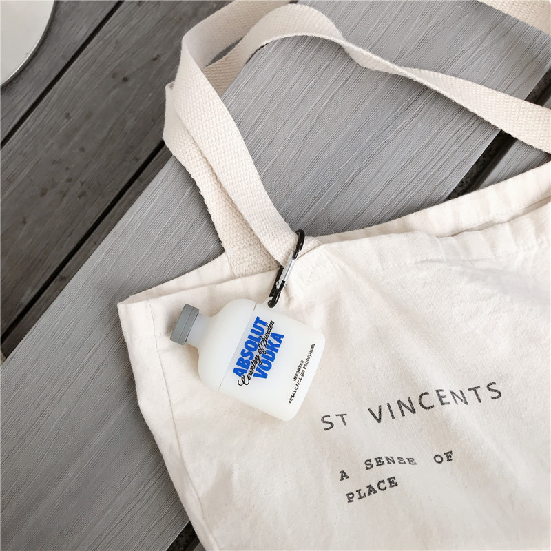 Vỏ Bảo Vệ Hộp Sạc Tai Nghe AirPods 1 / 2 / Pro / 3 Bằng Silicon Họa Tiết Vodka Độc Đáo