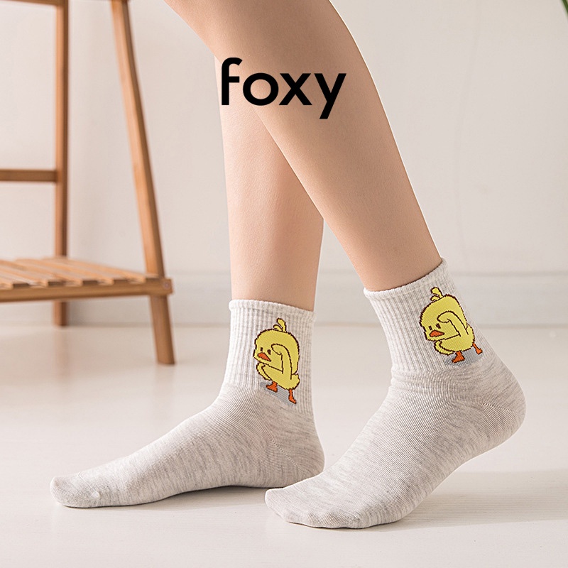 Tất Nữ Cổ Ngắn Vớ Nữ Cổ Ngắn Vịt Vàng Dễ Thương Hottrend Foxy - FOS019