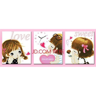 Tranh Thêu Chữ Thập Đồng Hồ Love & Sweet  MR455 , 2255 (Khách tự thêu ) kt:36x45x3cm
