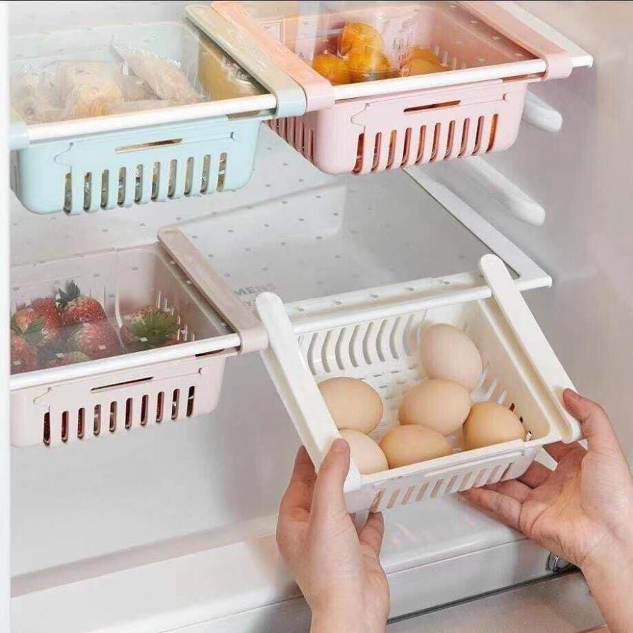 Khay phụ đựng đồ kẹp tủ lạnh thông minh bằng nhựa - Khay nhựa kẹp bàn kính, tạo ngăn tủ lạnh